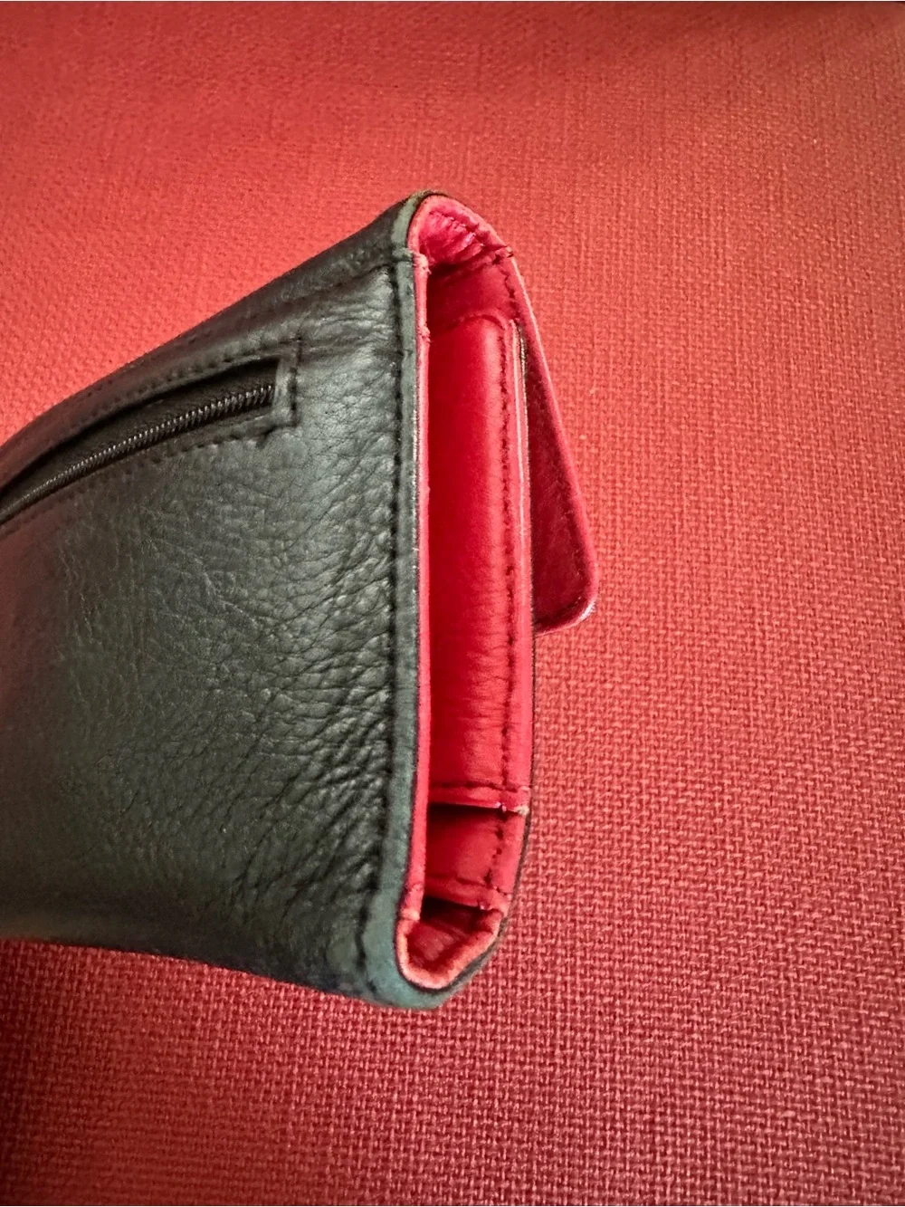 Banana Republic Black Leather Wallet with Gold Bar